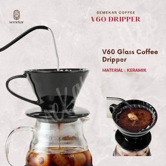 Gambar Dripper V60 kopi ceramic keramik Coffee manual penyaring brew filter - Hitam, v60 - 01 dari Semekar Coffee Kota Tangerang Selatan Tokopedia
