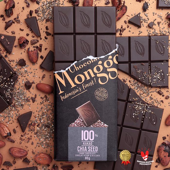 Gambar Dark Coklat 100% & Chia Seed 80g| Chocolate Monggo | Diabetic Friendly - 100% Chia Seed dari Chocolate Monggo Indonesia undefined Tokopedia