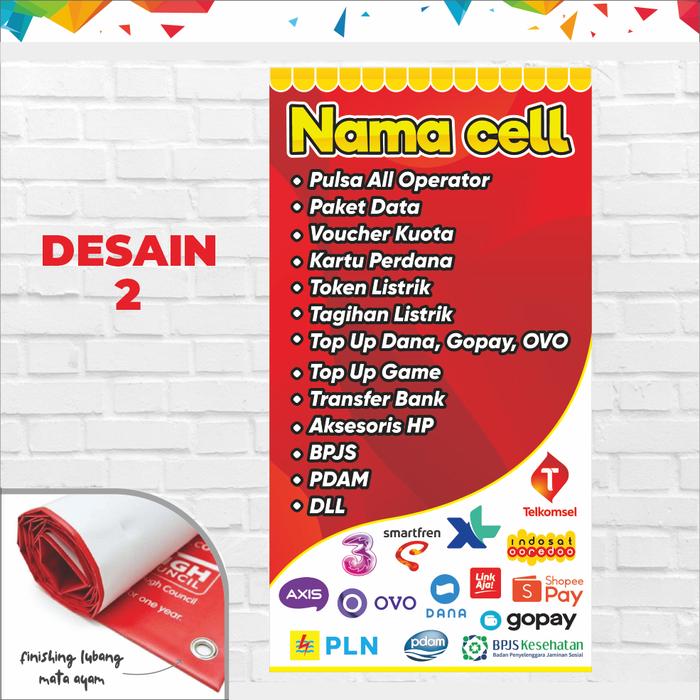 Gambar Spanduk Banner Konter Pulsa Ukuran 80x150 - Desain 2 dari ASK PRODUCTION undefined 4 Tokopedia