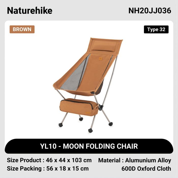 Gambar KURSI LIPAT NATUREHIKE NH20JJ036 TIPE 32 YL10 MOON PORTABLE FOLDING OUTDOOR CHAIR CAMPING HIKING GLAMPING FISHING CAMPER VAN PIKNIK BERKEMAH ADVENTURE PENDAKI GUNUNG ULTRALIGHT LIGHTWEIGHT RINGAN ALUMUNIUM ALLOY CANVAS - Brown dari Mountain.Gear undefined Tokopedia