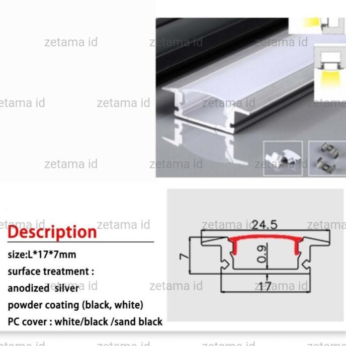 Gambar Cover LED Aluminium Profile LED Strip Chanel Panjang 2 Meter - mode YW dari Duct Asia undefined Tokopedia