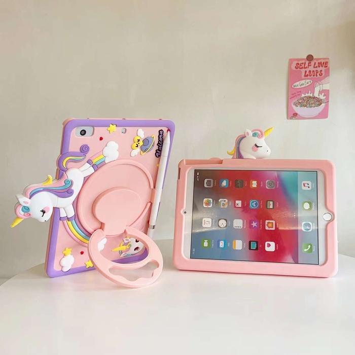 Gambar iPad Air 4/5 10.9/iPad Pro 11 M1/M2/iPad 10 10.9 2022 Silikon Anak 3D Unicorn Kuda Poni Standing Case 360 Rotary Kesing - Case Unicorn, iPad Air 4/5 dari Better Gadget undefined Tokopedia