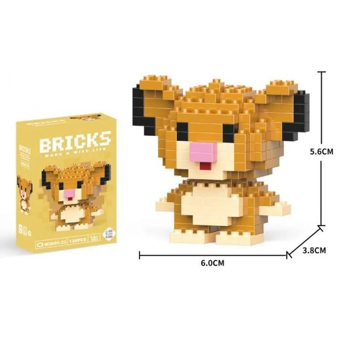 Gambar Nano Block Model Karakter Kartun Mini Bricks Sanrio Mainan Balok Susun Blok Bangunan DIY 3D Puzzle - Lion dari VJ Twins undefined Tokopedia