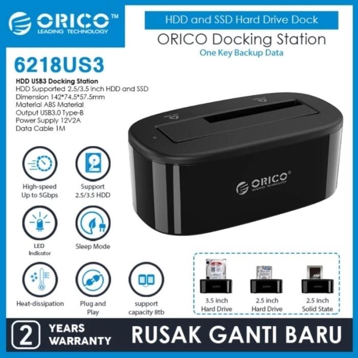 Gambar ORICO 6218US3 Hard Drive Dock 2.5/3.5 Inch Docking Hardisk dari Click & Go Tokopedia undefined Tokopedia