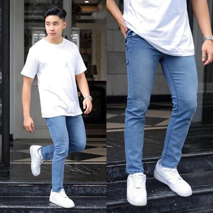 Gambar celana jeans pria slim fit stretch - Biru Muda, 28 dari iRjeans undefined Tokopedia
