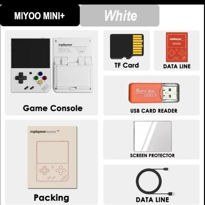 Gambar GameboyMIYOO MINI+ Plus Portable Retro Handheld Video Game Console - White, Os Onion dari CITIelektrik undefined Tokopedia
