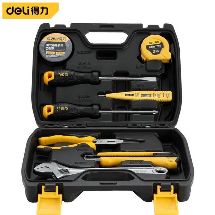 Gambar Deli 8 Pcs Household Hand Tool Set with Storage Box Wrench Pliers dari United Swap undefined Tokopedia