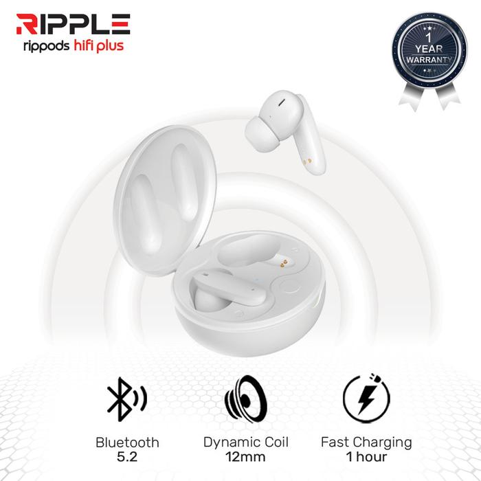 Gambar Ripple True Wireless Bluetooth Earbuds Headset HIFI Stereo TWS Mini Model Hifi Plus - Putih dari Ripple Indonesia undefined Tokopedia