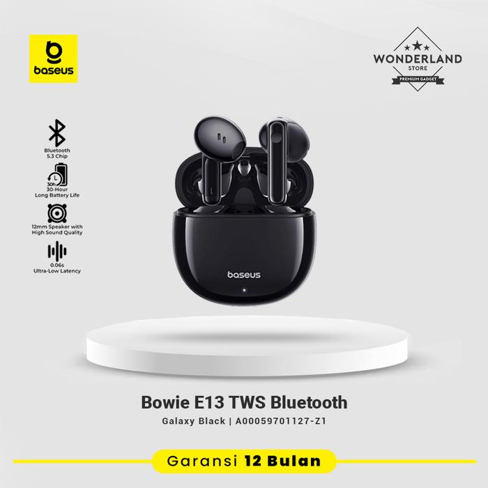 Gambar Baseus Bowie E13 TWS Bluetooth 5.3 Ultra Low Latency Gaming Mode - Galaxy Black dari Wonderland Store undefined Tokopedia