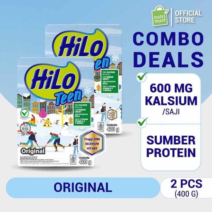 Gambar Twin Pack - HiLo Teen Original 400 gram - Susu Tinggi Kalsium Lebih dari ISCO Store. undefined Tokopedia