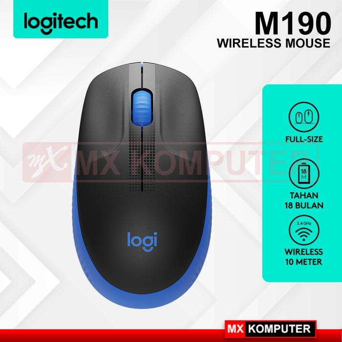 Gambar Logitech M190 Mouse Wireless Full Size - Biru dari MXKomputer_NEW undefined Tokopedia