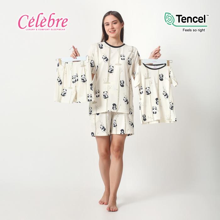 Gambar Piyama Anak & Dewasa 100% TENCEL  Micro Modal Panda Cream - Anak PDK/PDK, M dari CELEBRE ITC Official undefined Tokopedia
