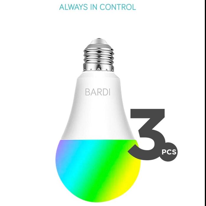 Gambar [3 PCS] BARDI Smart LED Light Bulb RGBWW 9W Wifi Wireless IoT Terlaris dari shankara officiall undefined Tokopedia