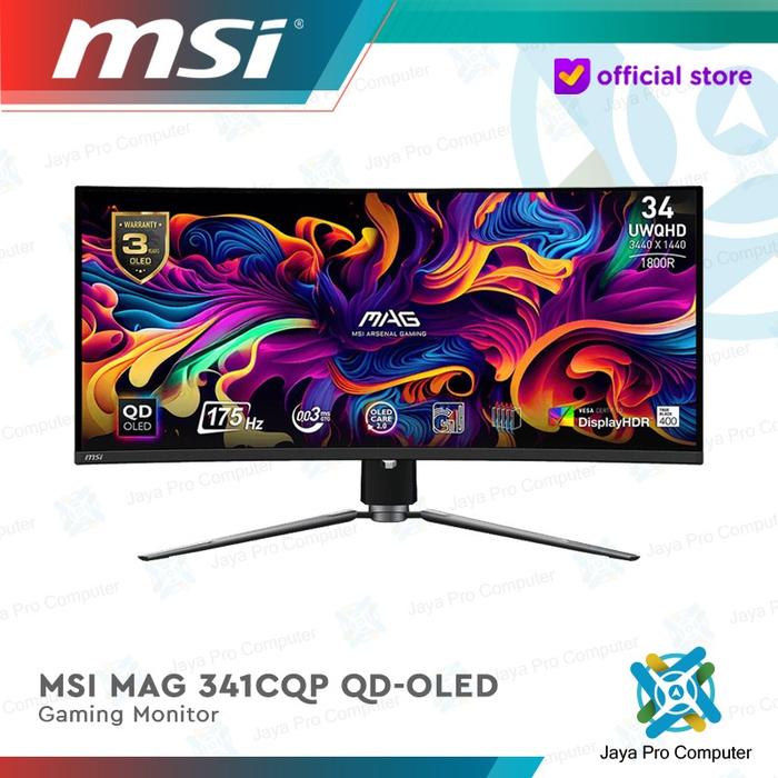 Gambar Monitor MSI LED MAG 341CQP QD-OLED - Curved UWQHD 34" Inch dari Jaya Pro Computer undefined Tokopedia