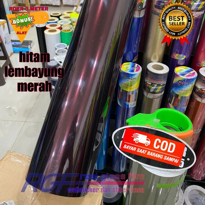 Gambar sticker stiker motor Decofix Lembayung Hitam Moonlight Lembayung Hitam Biru Red biru - Lembayung Red dari mahkota stiker_NEW undefined Tokopedia