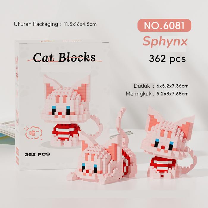 Gambar BLOCK CITY - Mard Cat Block Puzzle Brick Balok susun kucing - CAT 6081 dari Blockcity undefined Tokopedia