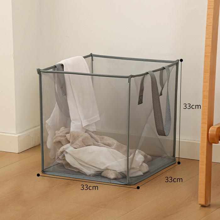 Gambar Keranjang Laundry Bag Tempat Baju Pakaian Kotor Tas Cucian Laundry Basket Lipat Serbaguna - Grey-1 Tingkat dari Homecart Store Kota Tangerang Tokopedia