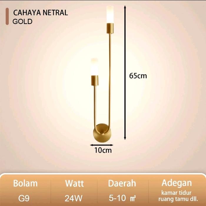 Gambar Lampu dinding Minimalis modern Nordic Led Gold - KANAN dari LAMPU MODERN undefined Tokopedia