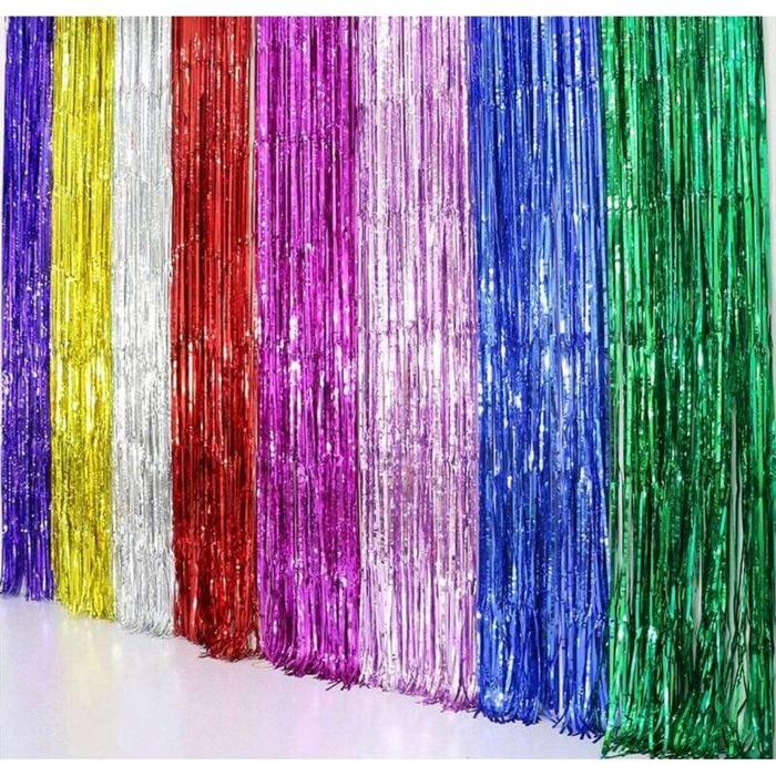 Gambar TIRAI FOIL RUMBAI/ CURTAIN FOIL/ BACKDROP DEKORASI ULANG TAHUN - Biru dari Partypedia Store undefined Tokopedia