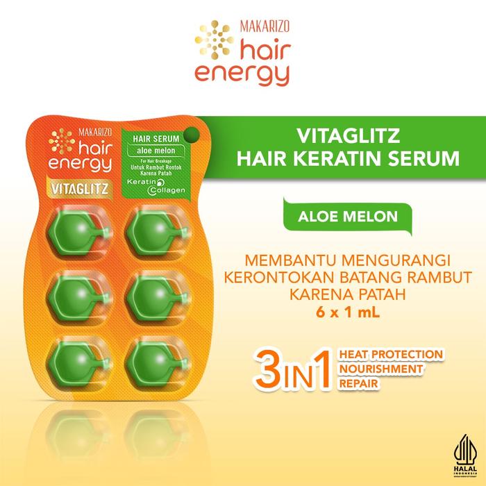 Gambar Makarizo Vitaglitz Hair Serum - Kapsul 6x1ml - Aloe & Melon dari Beautiva Skincare undefined Tokopedia