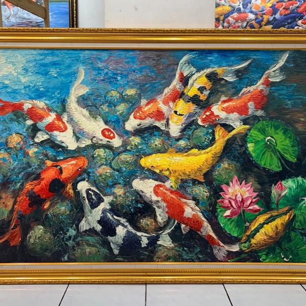 Jual lukisan ikan koi fengshui berkualitas+frame - Kota Bandung ...