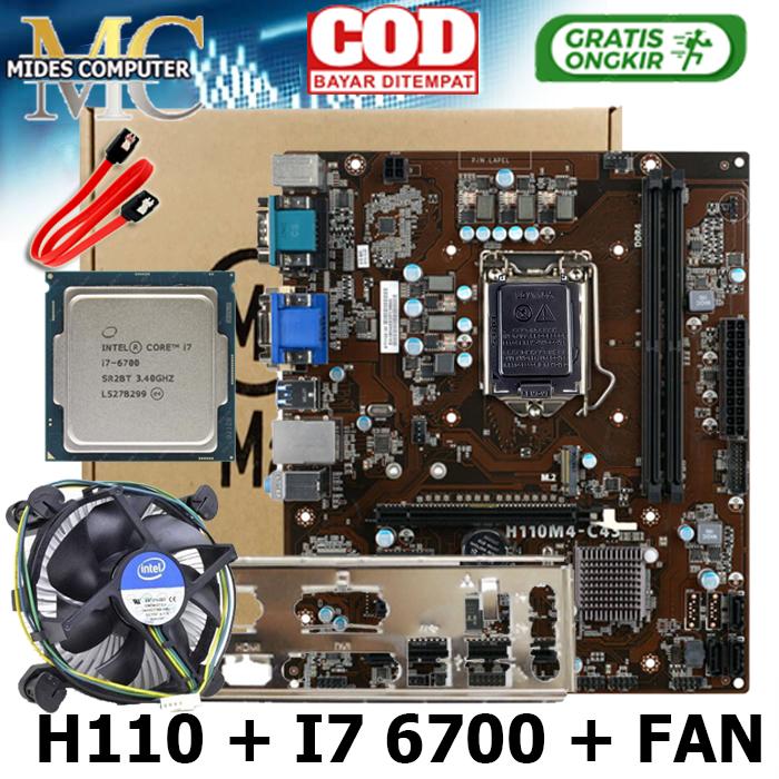 Mainboard Mobo h110 LGA 1151 Processor i7 6700 fan intel ECS I7 6700