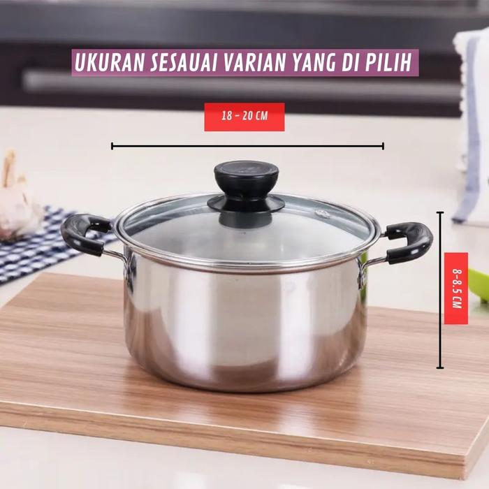 Gambar Panci set Panci Mie Panci Soup Serbaguna Stainless Steel - ES - Panci Soup 20cm dari ES Cookware Official undefined Tokopedia