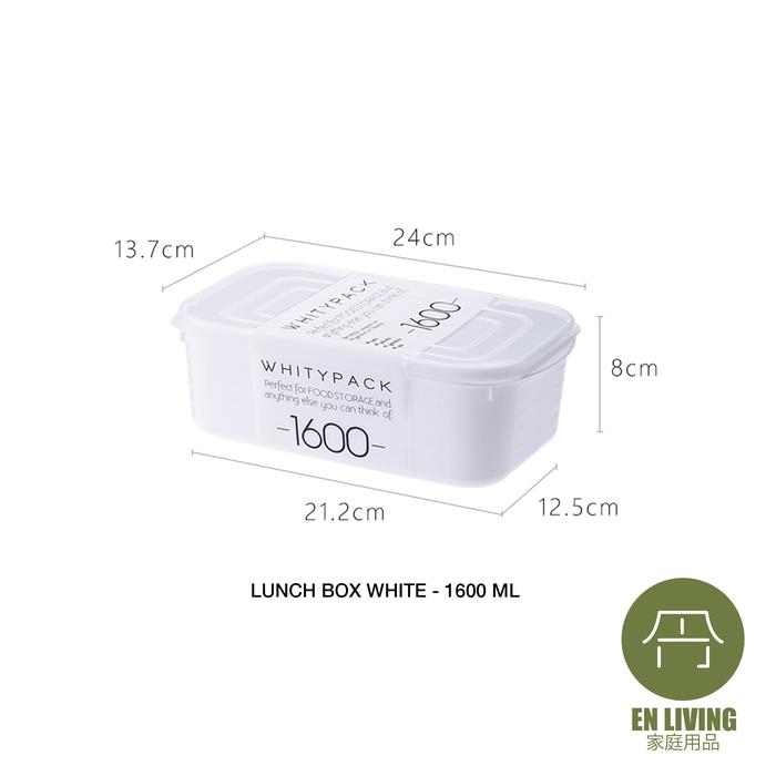 Gambar EN LIVING Lunch Box White SERIES / Kotak Bekal / Kotak Makan / Lunch Box Set - 1600ML dari EN LIVING undefined Tokopedia