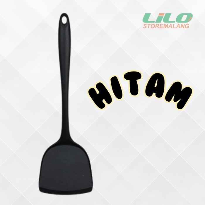 Gambar SUTIL Spatula TEFLON goreng silikon anti gores tahan panas 33cm L25 - Hitam dari LiloStoreMalang undefined Tokopedia