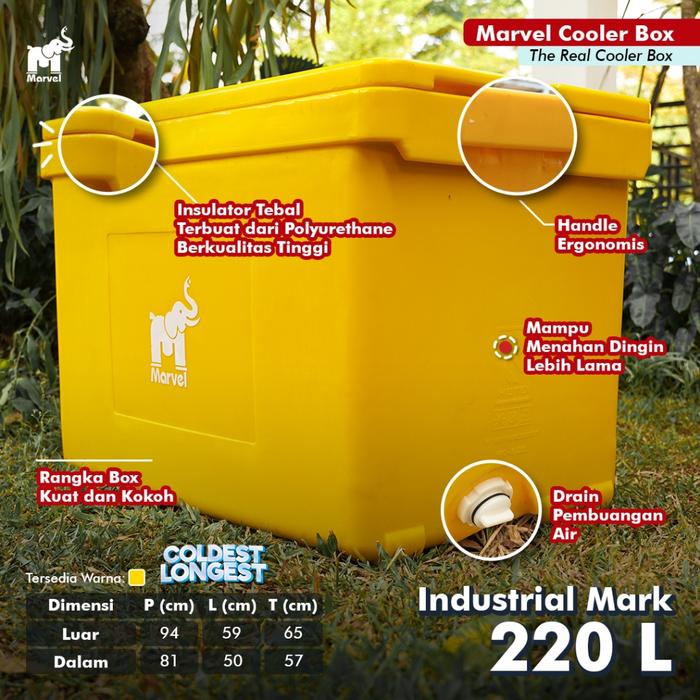 Gambar Cooler Box Ice Marvel Industrial Terbaik Besar Claris Terbaik Ikan Lion Star minuman dingin sosro penahan dingin mini - 220 Liter dari Plus Pro 2 undefined Tokopedia