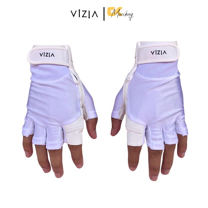 Gambar Vizia Gloves Half Finger Leather for Color Guard - White - XS dari CK Marching Official Store undefined Tokopedia