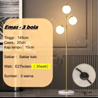Gambar Lampu Standing minimalis Modern Led Bola kaca g9 - GOLD 3 Bola dari HOME LAMP DECOR undefined Tokopedia