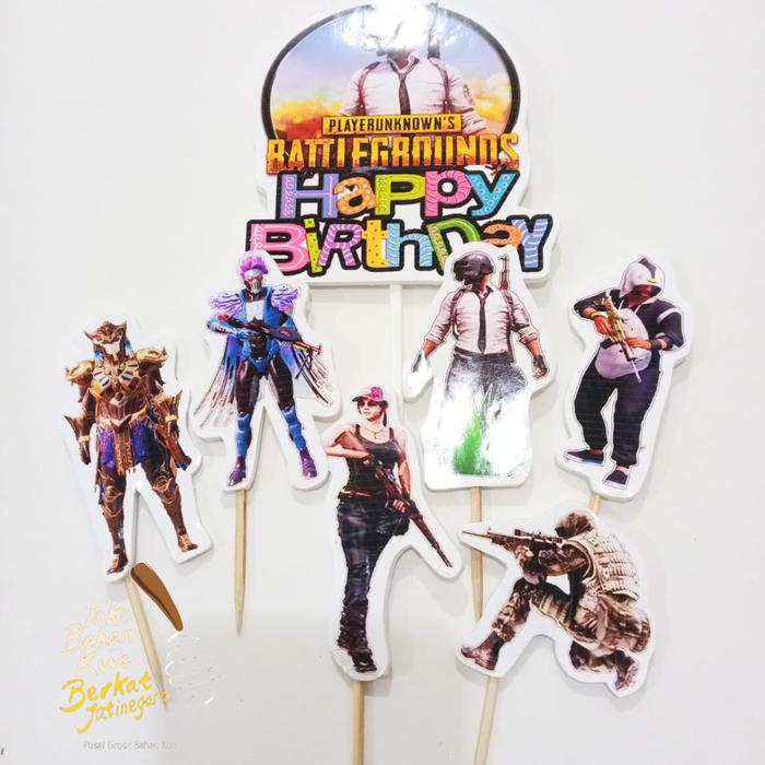 Gambar TOPPER TUSUK HBD/TOPPER ULANG TAHUN - PUBG dari Berkat Bekasi TBK undefined Tokopedia