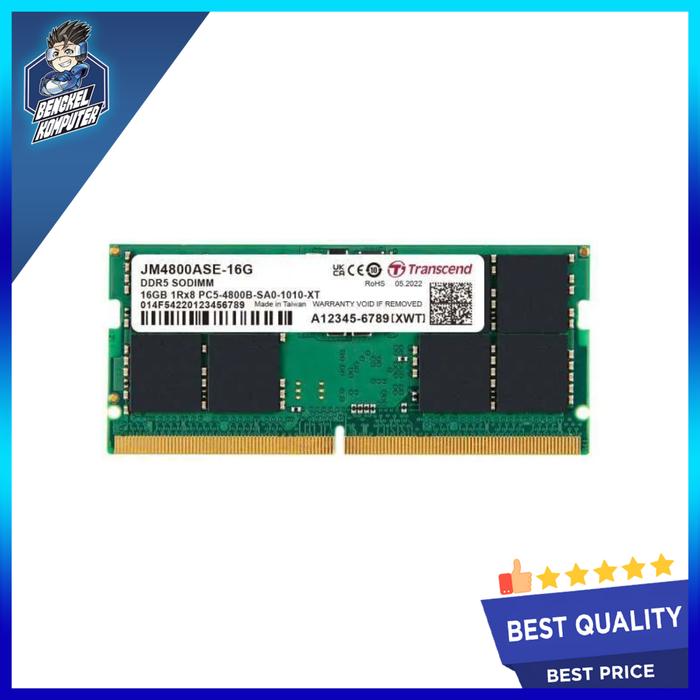 Gambar RAM LAPTOP/SODIMM TRANSCEND 16GB DDR5 4800MHZ dari bengkelkomputerptk undefined Tokopedia