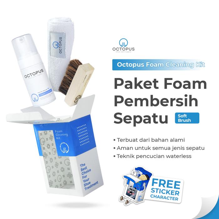 Gambar Pembersih Sepatu Octopus Foam Cleaning Kit Soft Brush dari Octopus Cleaner undefined Tokopedia