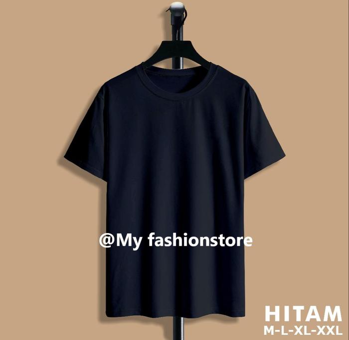 Gambar T-Shirt Pria Kaos Atasan Lengan Pendek Baju Polos Unisex - Hitam, M dari My_Fashionstore undefined Tokopedia