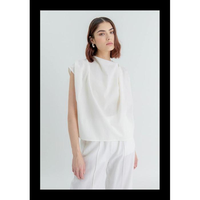 Gambar TERPOPULER KIVEE - COLLIS TOP / BLOUSE WANITA / BLOUSE TENCEL - Marshmallow dari banpol spearpart undefined Tokopedia