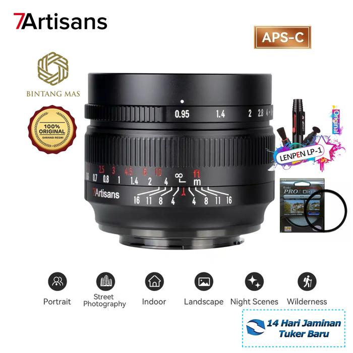 7Artisans 50mm APS-C Manual Focus Large Aperture Prime Lens Sony E  Mount di Movie Cam Shop Tokopedia
