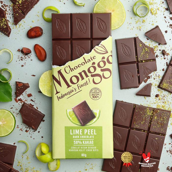 Gambar Chocolate Monggo | Lime Peel & Dark Chocolate 80gr | Coklat Murni 100% Cacao Butter | Cokelat Hitam & Manisan Kulit Jeruk Nipis Cemilan - Lime Peel dari Chocolate Monggo Indonesia undefined Tokopedia