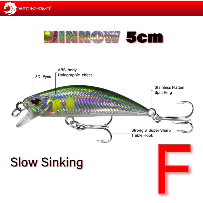 Gambar SeaRyoma Sinking Minnow 5g / Fish Lure / Umpan Pancing Minnow 5g - Minnow F dari Gudang Nelayan undefined Tokopedia