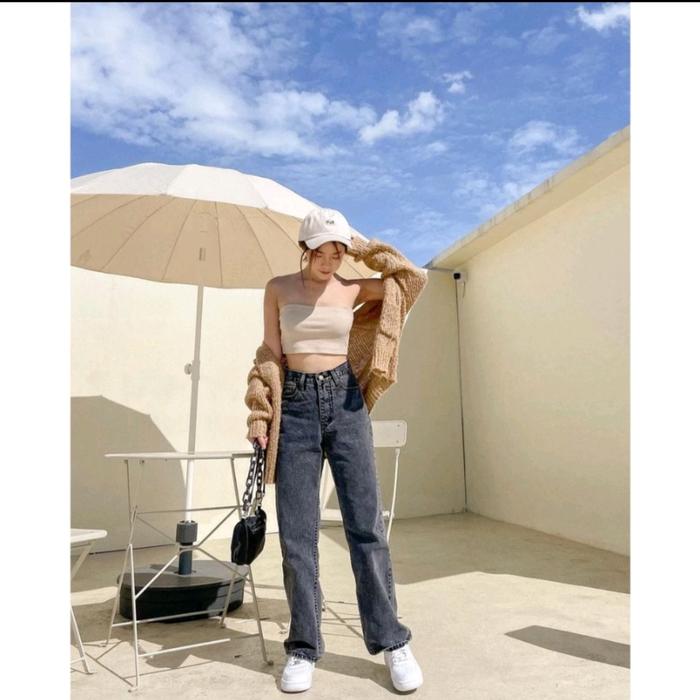 Gambar Highwaist Kulot Loose Jeans Wanita Terbaru - Snow Black, 30 dari Muniroh Collection undefined Tokopedia