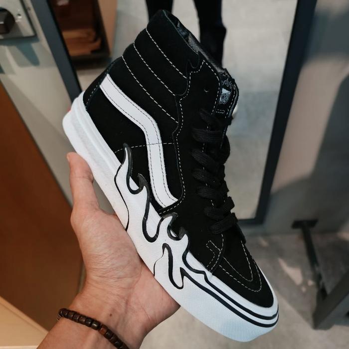 Jual Vans Sk8 Hi Suede Flame Black Original Resmi 38 Kab