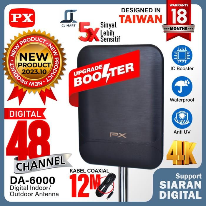 Gambar Antena TV Digital Indoor Outdoor + Booster Antenna DVBT2 4K PX DA-6000 - DA-6000 dari CJMART99 undefined Tokopedia