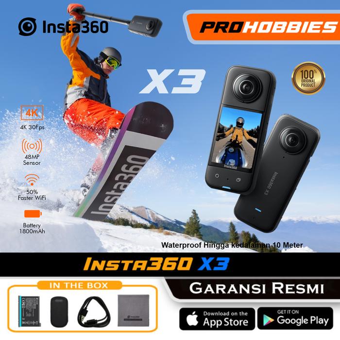 Gambar Insta360 X3 360° Action Camera Garansi Resmi - UNIT dari Prohobbies undefined Tokopedia