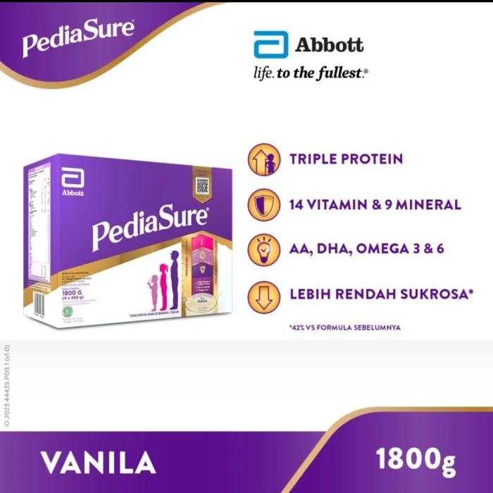 Gambar Pediasure Vanilla Refill 1800Gram 1800Gr  Usia anak 1-10 Tahun (Bukan untuk anak dibawah 12bulan/1Tahun) Susu Nutrisi Pertumbuhan dari Angkasa Teknik Mandiri_NEW undefined Tokopedia