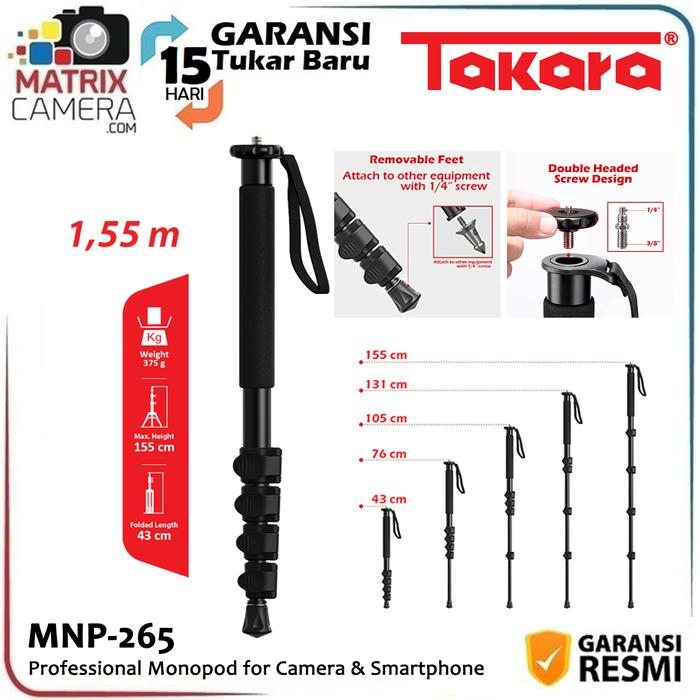 Gambar Takara MNP-265 Professional Monopod for Camera & Smartphone - Monopod Only dari Matrix Camera_NEW undefined Tokopedia