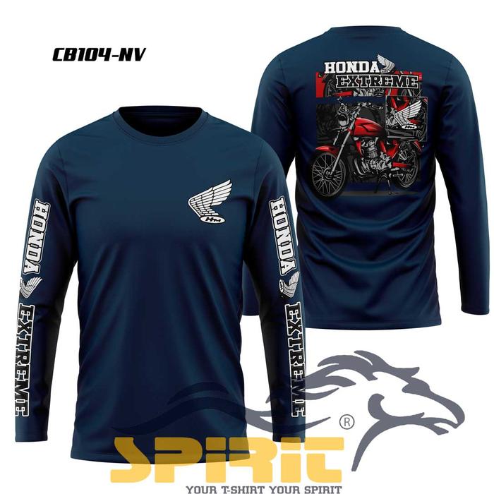 Gambar Kaos CB 100 klasik T Shirt Motor Honda Extreme Baju CB Original Katun 24s Distro Lengan Panjang - Navy, M dari Kaos Pria T-Shirt Man Distro undefined Tokopedia