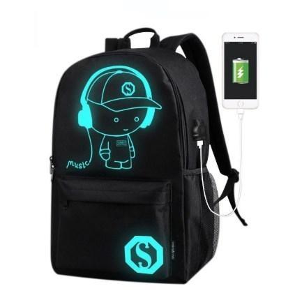 Gambar Techdoo Tas Ransel Stylish Backpack Pria Luminous USB Charger TCR03 - Hitam B dari Techdoo undefined Tokopedia