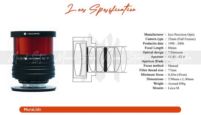 Gambar LENSA MANUAL ISCO ULTRA STAR 70mm F/1.85 HD PLUS MADE IN GERMANY - LEICA M MOUNT dari Mural Store Idn undefined Tokopedia