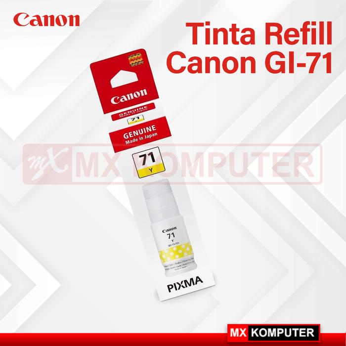 Gambar Tinta Refill Canon GI-71 GI71 GI 71 Printer PIXMA G1020 G2020 G3020 - Yellow dari MXKomputer_NEW undefined Tokopedia